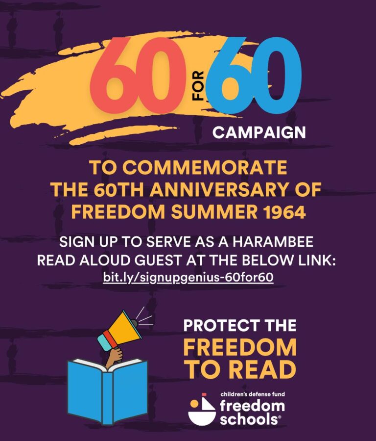 CDF Freedom Schools 60 for 60 Read Aloud Campaign - The Brown Bookshelf